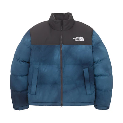 TNF Tie-Dye Contrast Zip-Up Cotton Jacket Deep Blue NJ1DQ56L