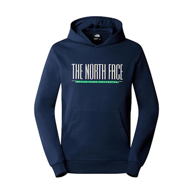 TNF TNF EST 1966 Hoodie Blue Pullover with Letter Print NF0A87E5-8K2