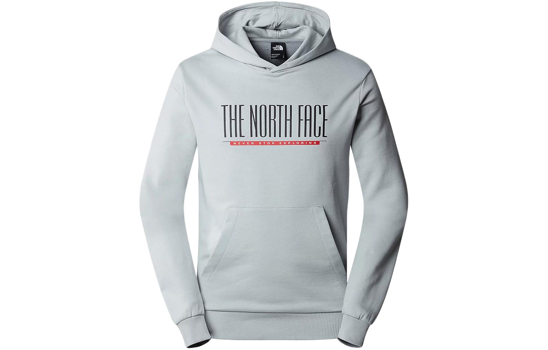 TNF TNF EST 1966 Hoodie Grey Pullover with Logo Print NF0A87E5-A0M