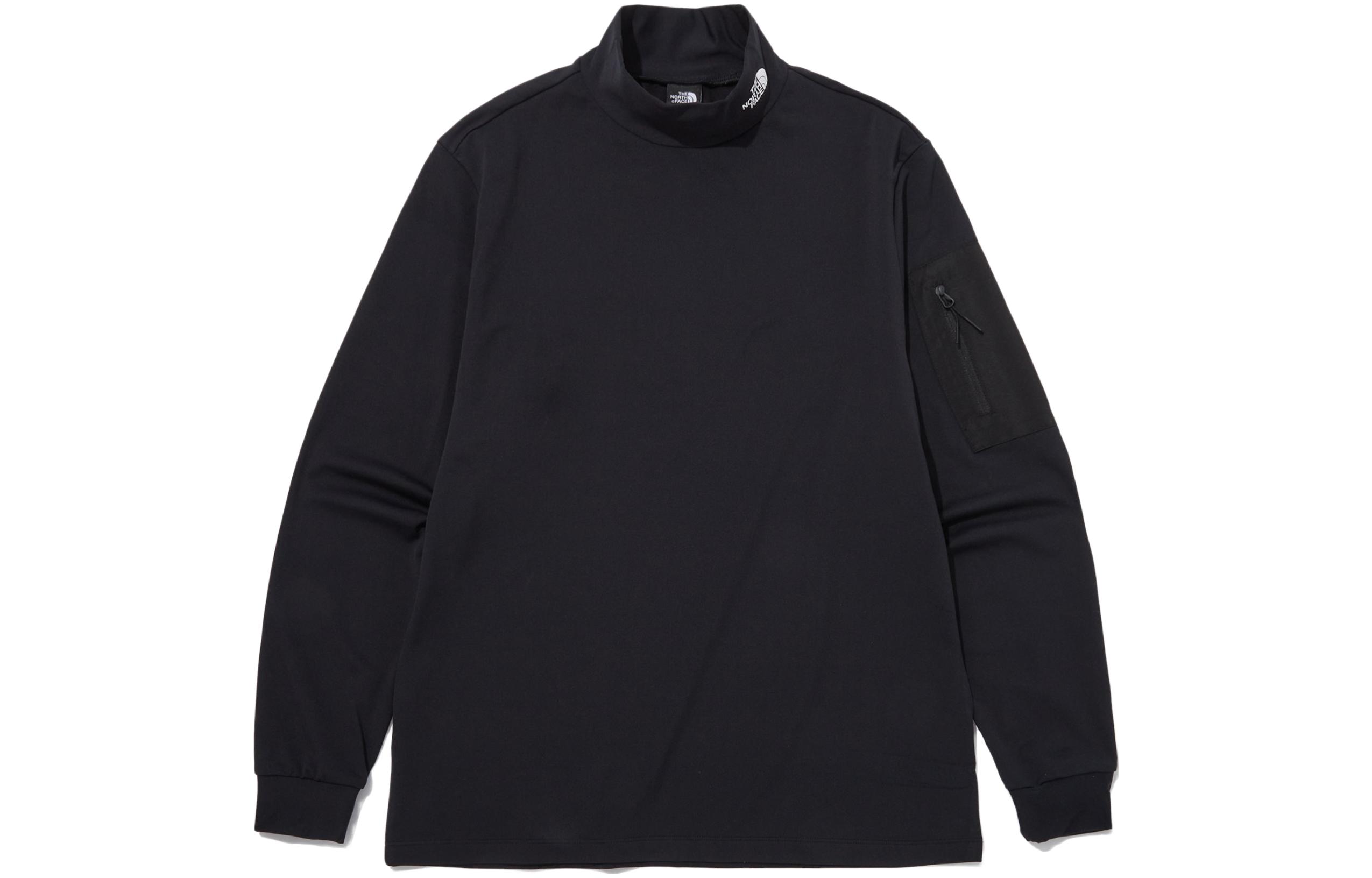 TNF TNF Letter Print High-Neck Long-Sleeve Sweatshirt Black NT7XP60A