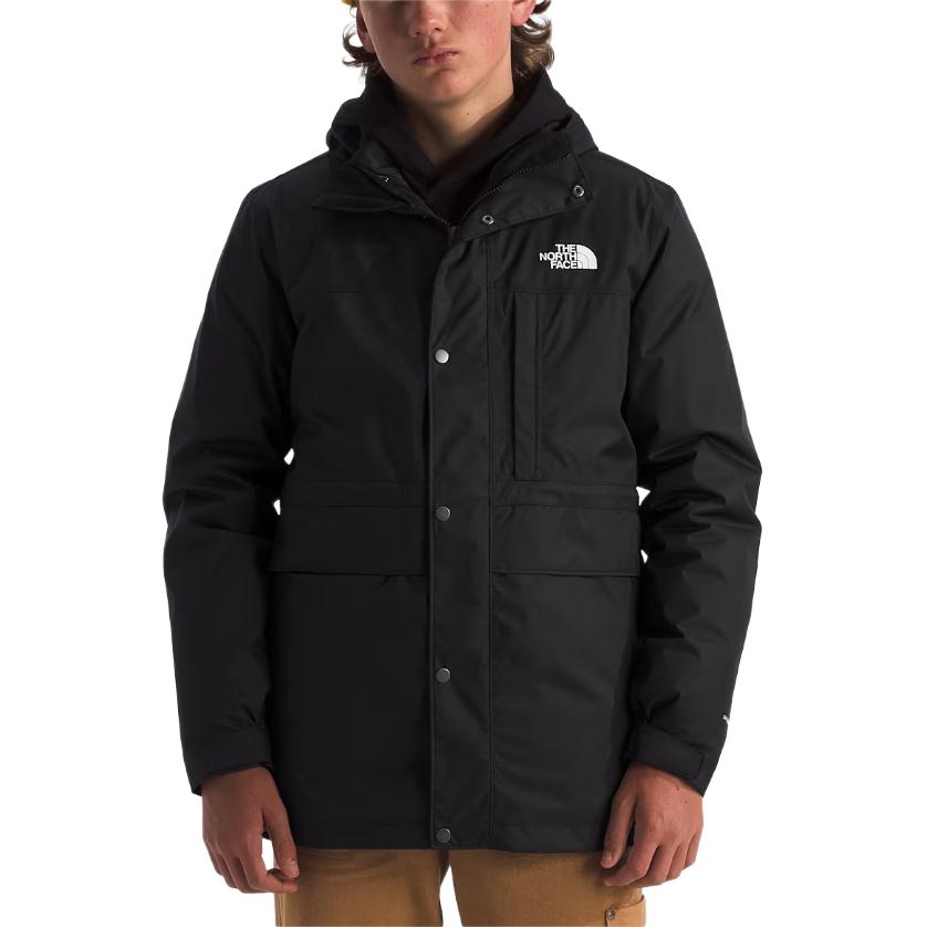 Lookbook 北面三合一青年黑色夹克 - 休闲保暖连帽外套 NF0A88V1-JK3