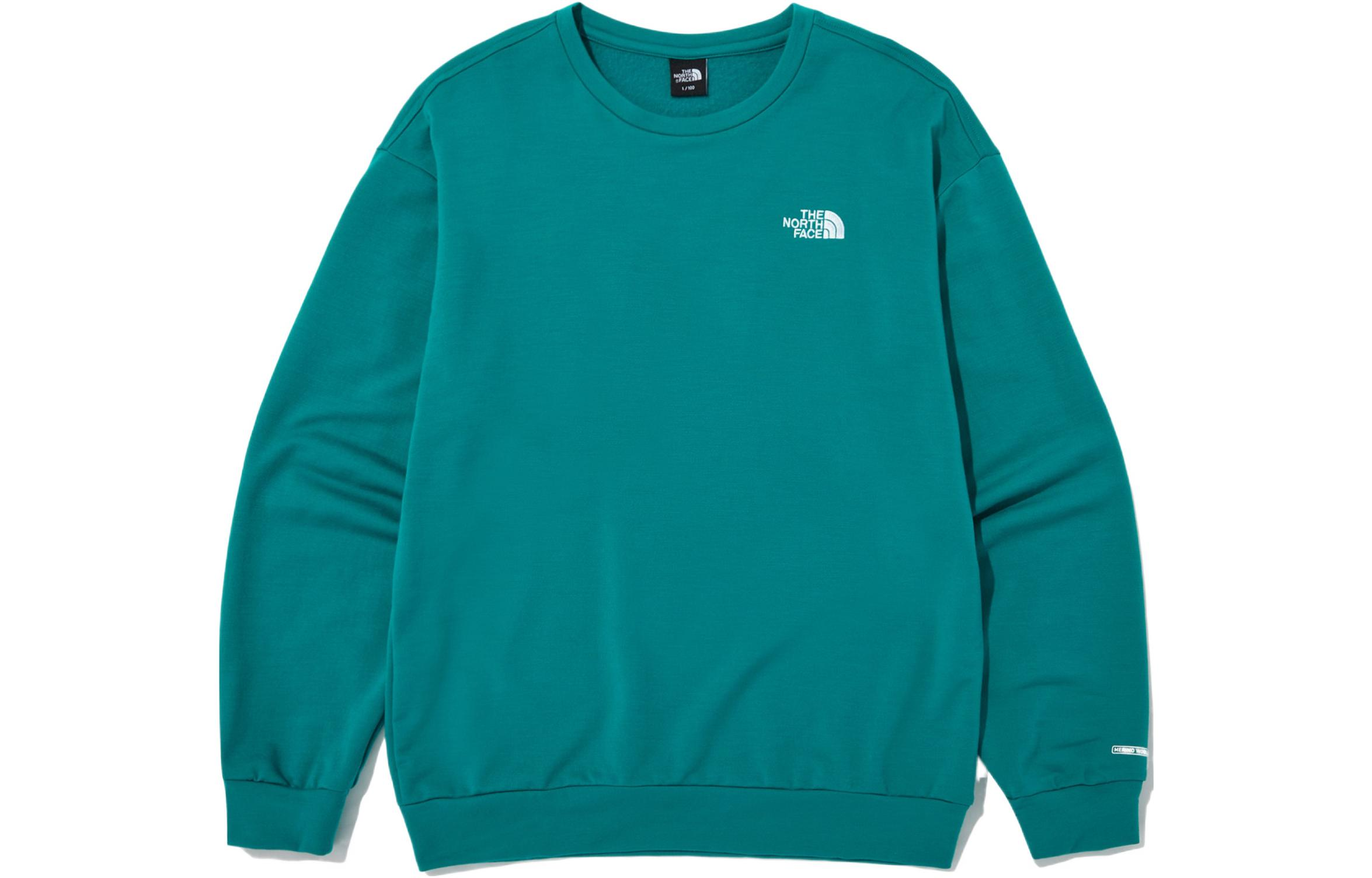 TNF Turquoise Logo Pullover Crewneck Sweatshirt Long Sleeve NI5MN53G