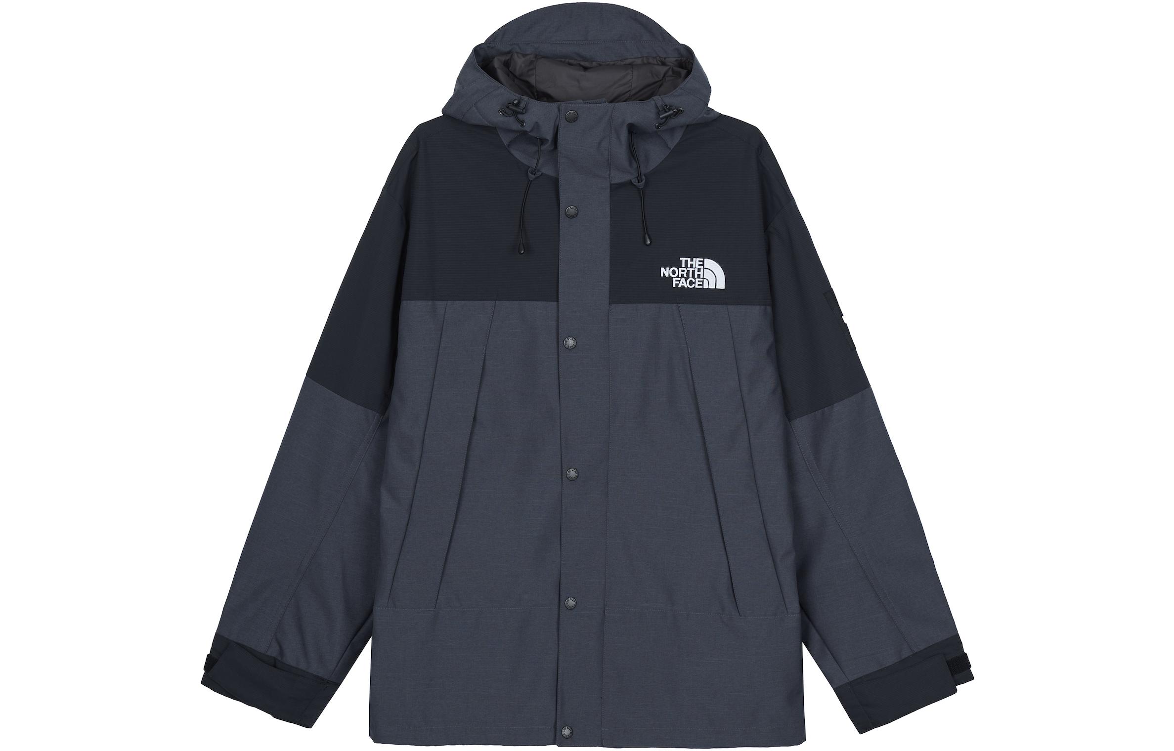 TNF Two-Tone Logo Embroidered Hooded Softshell Jacket Dark Grey Unisex NI2HQ02O