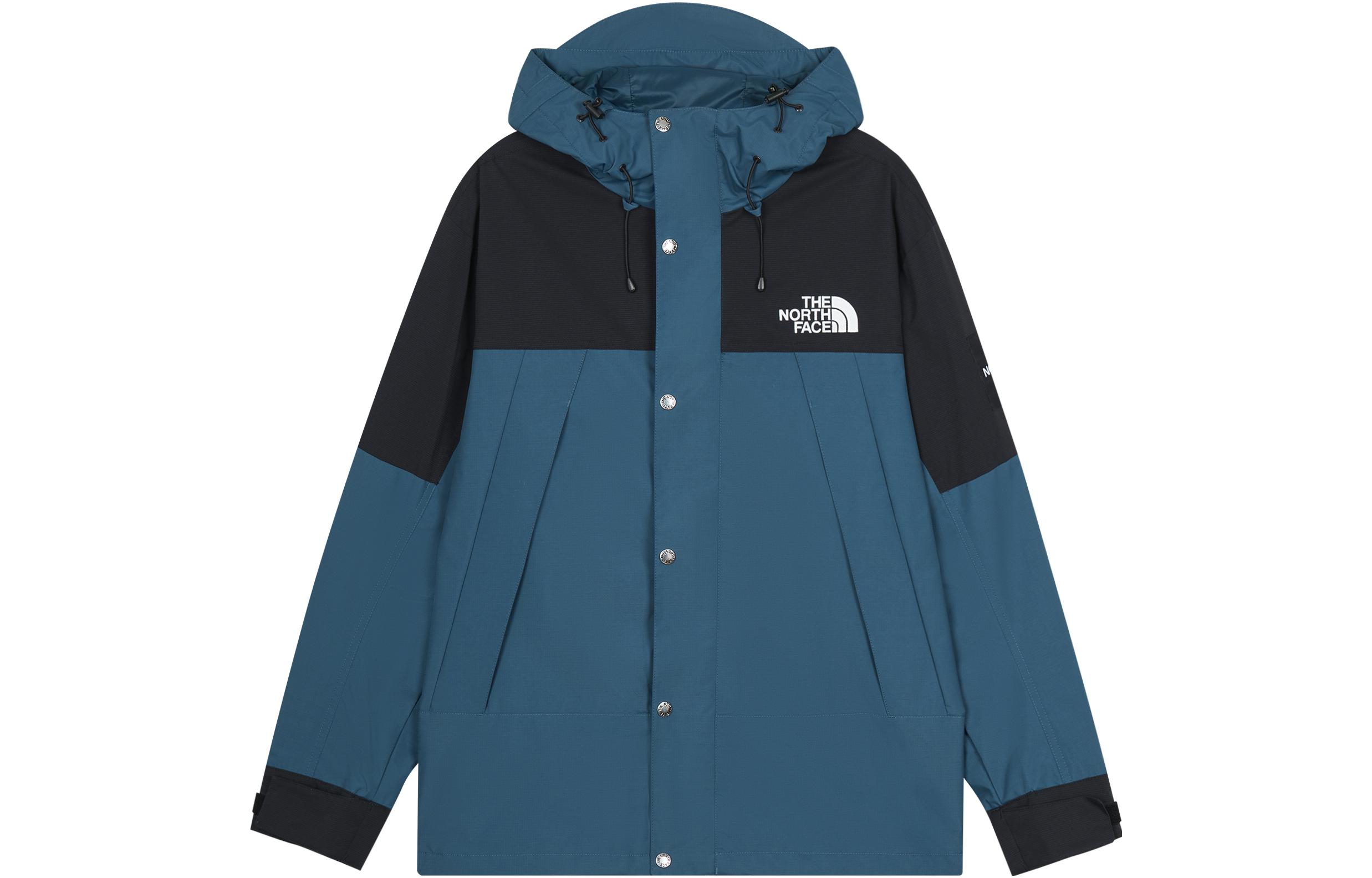 The North Face Two-Tone Logo Embroidered Windbreaker Jacket Unisex - Navy. NI2HQ00J