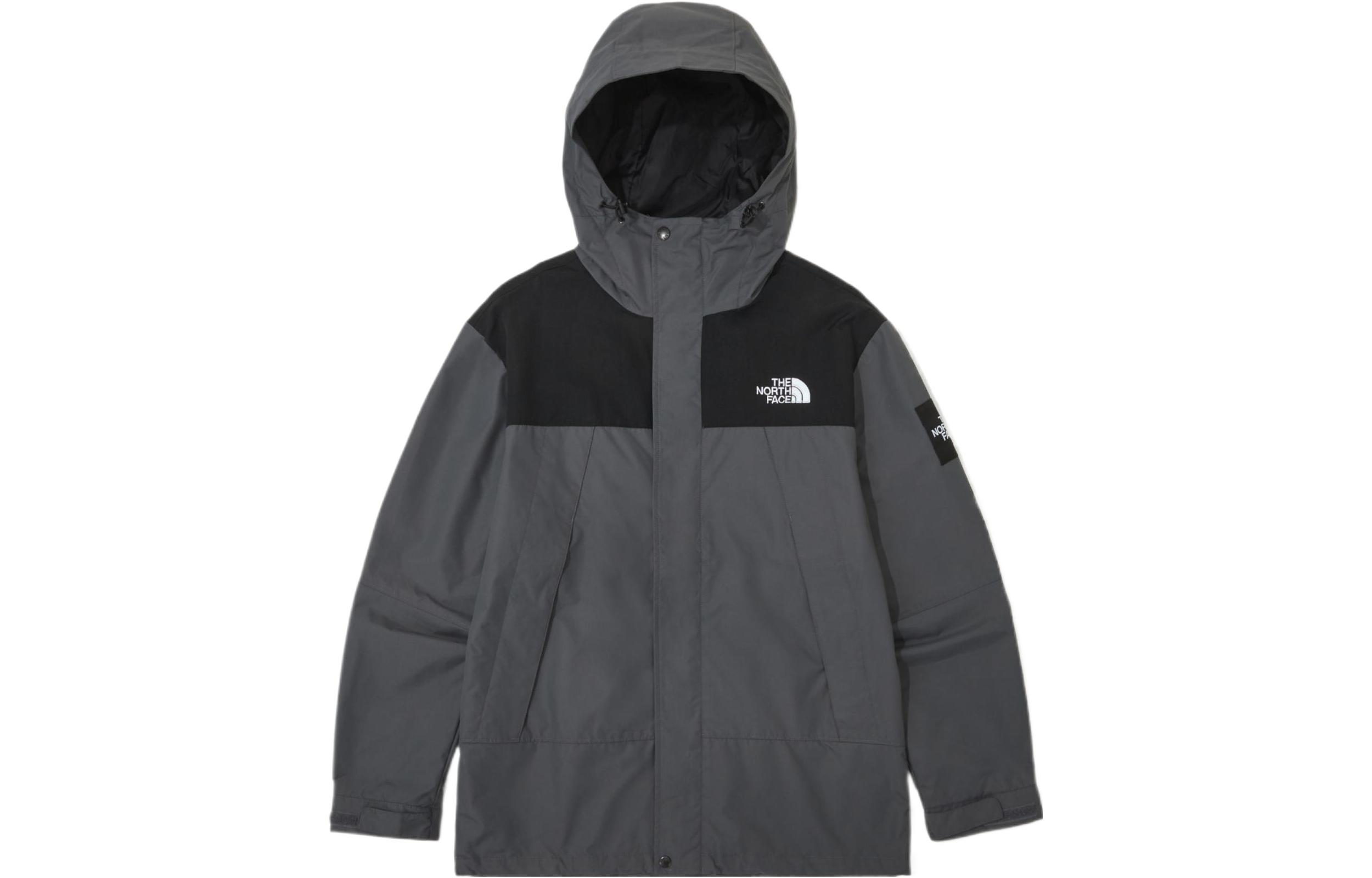 TNF Two-Tone Logo Print Zip-Up Hoodie Jacket Grey NJ3BN60K