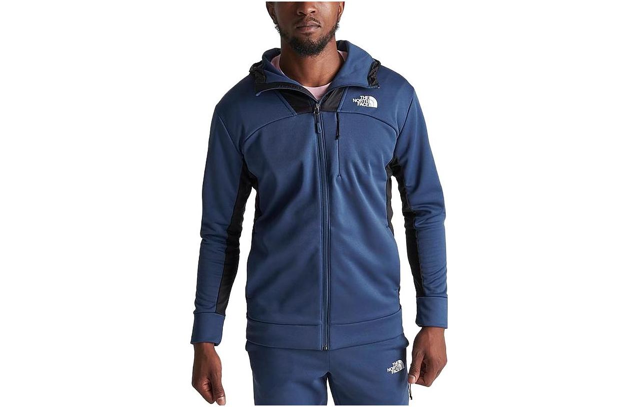 TNF Two-Tone Logo Print Zip Hoodie Jacket - Blue NF0A7ZHL-401