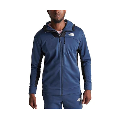 TNF Two-Tone Logo Print Zip Hoodie Jacket - Blue NF0A7ZHL-401