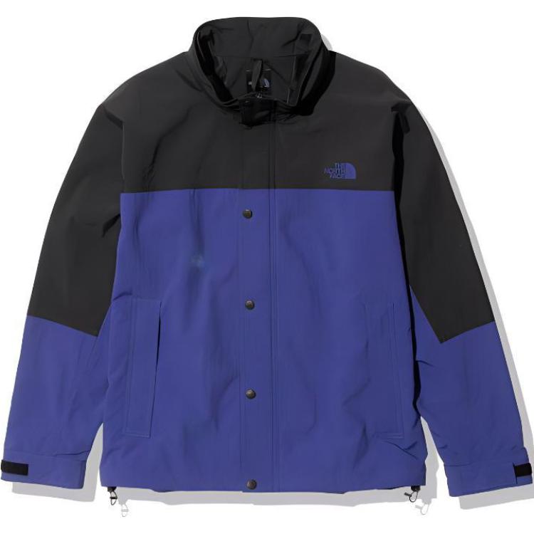 TNF Two-Tone Logo Zip-Up Hoodie Jacket - Deep Blue NP72131LB