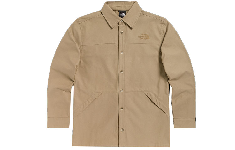 The North Face UE Long Sleeve Khaki Shirt with Embroidered Logo NF0A5JUG-CEL