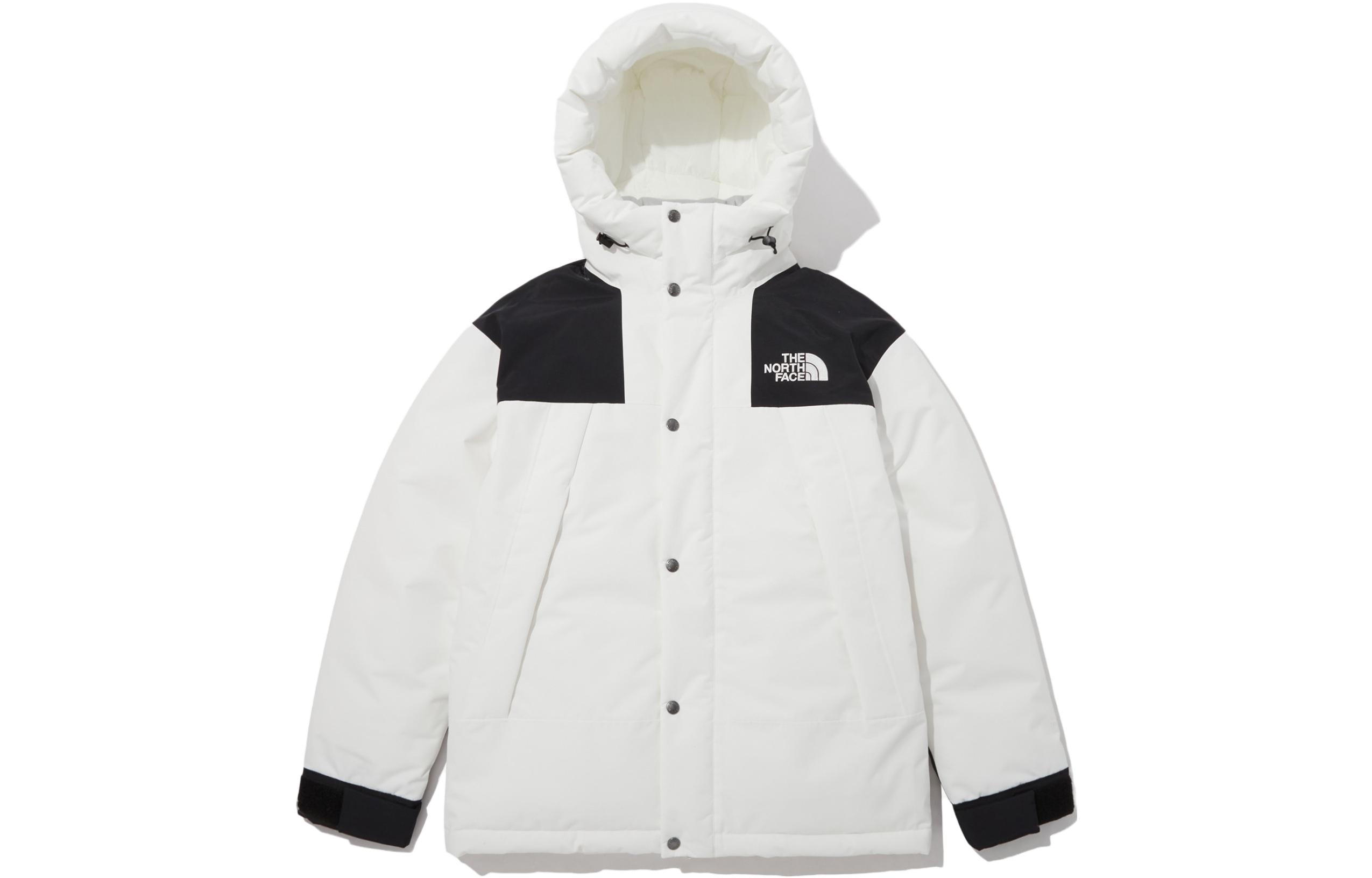 TNF Ultimate Color Block Full-Zip Down Hoodie White Unisex Jacket NJ2DP63D