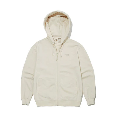 TNF Undyed Beige Hoodie Zip-Up Jacket Unisex with Embroidered Logo NJ5JN00J