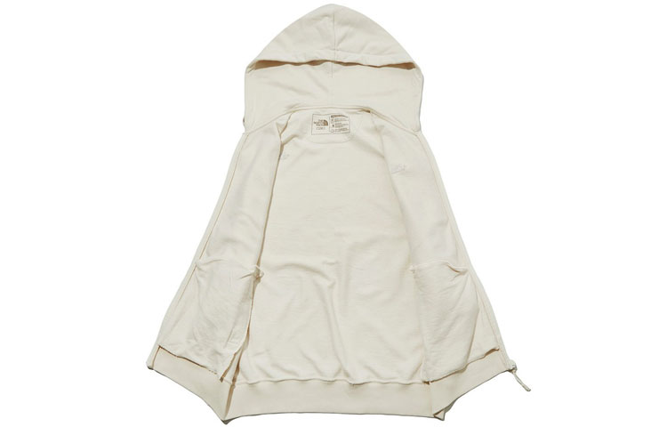 TNF Undyed Beige Hoodie Zip-Up Jacket Unisex with Embroidered Logo NJ5JN00J 圖 4