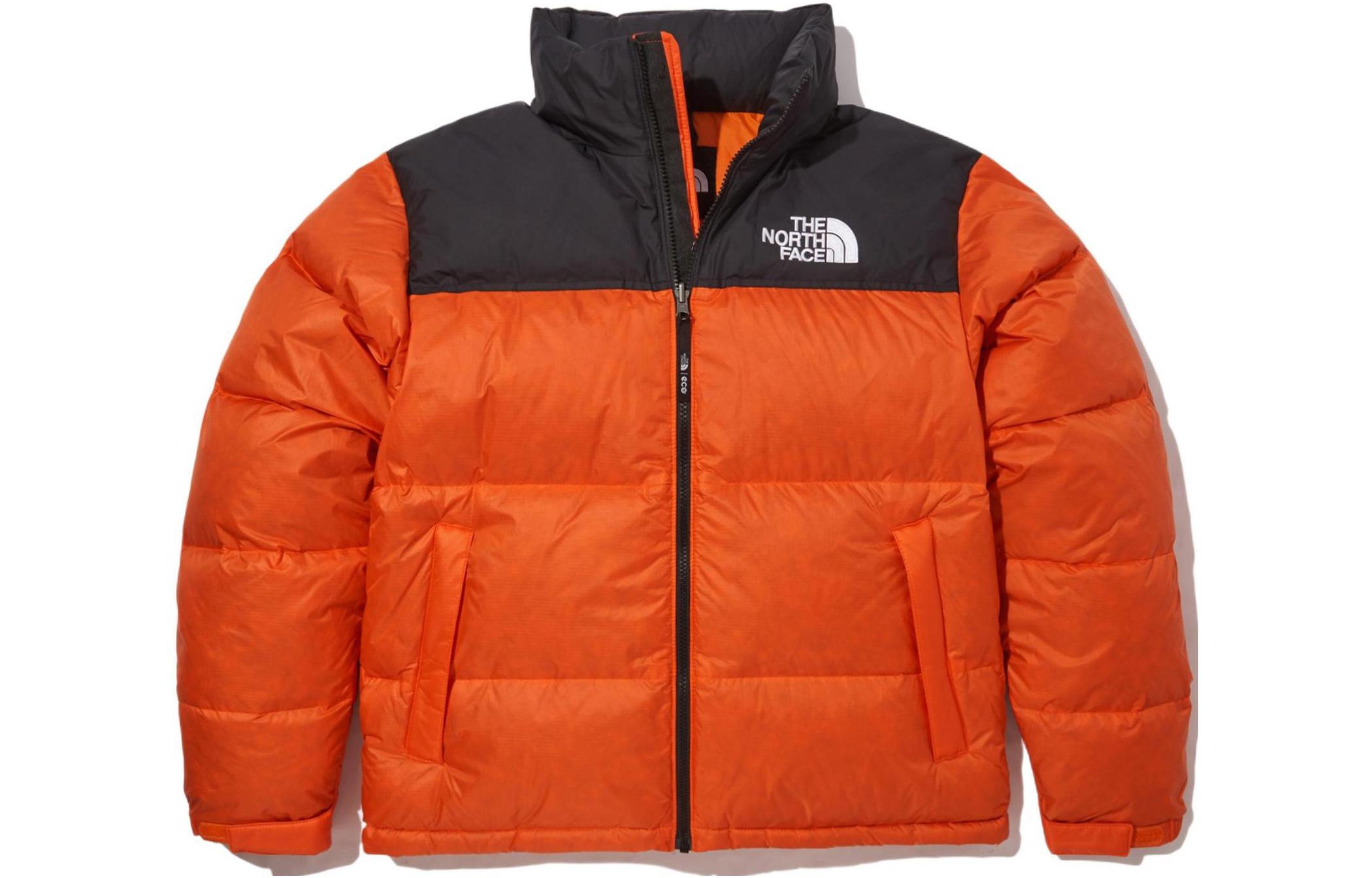 The North Face Unisex 1996 Eco Nuptse Orange Down Jacket with Logo Embroidery NJ1DN75D