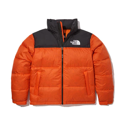 TNF Unisex 1996 Eco Nuptse Orange Down Jacket with Logo Embroidery NJ1DN75D