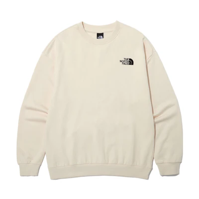 TNF Unisex Beige Crewneck Pullover Fleece Sweatshirt NM5MN91B