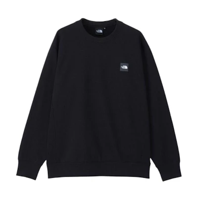 TNF Unisex Black Crewneck Logo Sweatshirt Long Sleeve Solid Color NT12334-K