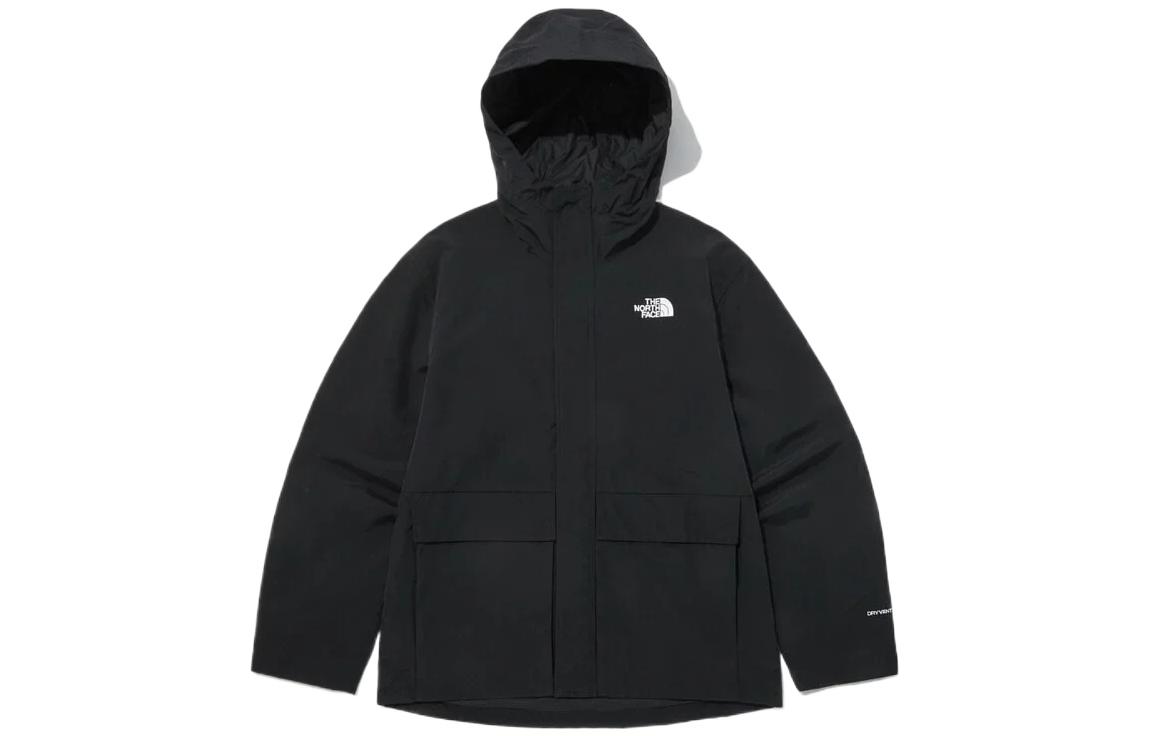 TNF Unisex Black Full-Zip Hoodie Jacket with Logo Print NJ2HP03A