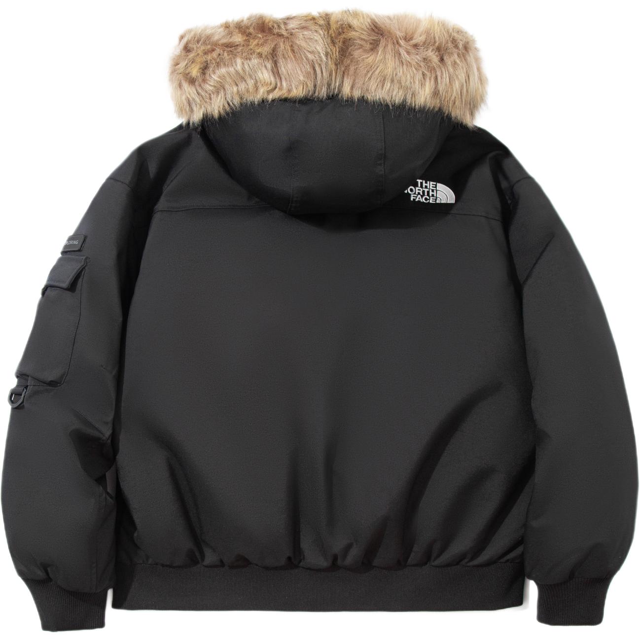 Lookbook The North Face 男女共用黑色連帽羽絨外套 NI1DP56F
