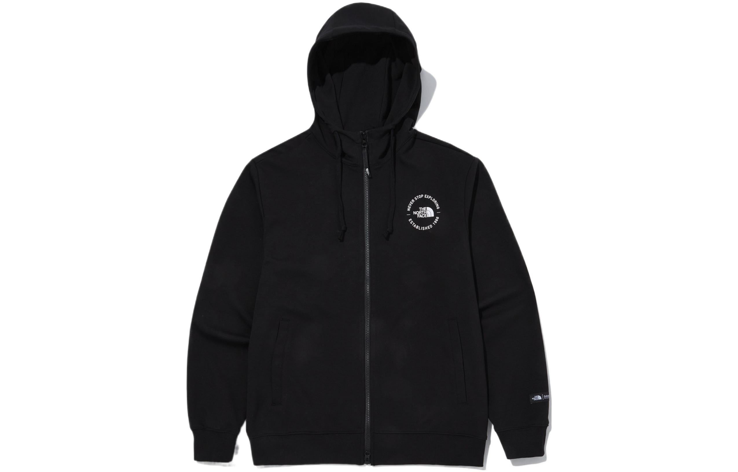 TNF Unisex Black Hooded Zip-Up Sweatshirt Jacket for Urban Outdoor Style NJ5JN00A