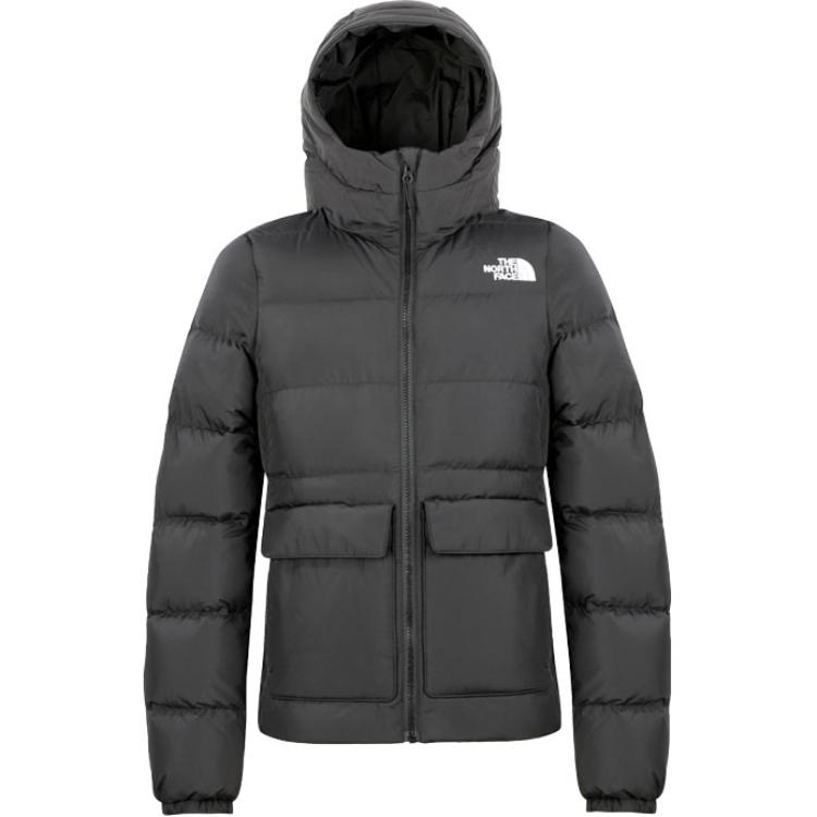 TNF Unisex Black Logo Hooded Insulated Jacket NF0A84IW-JK3