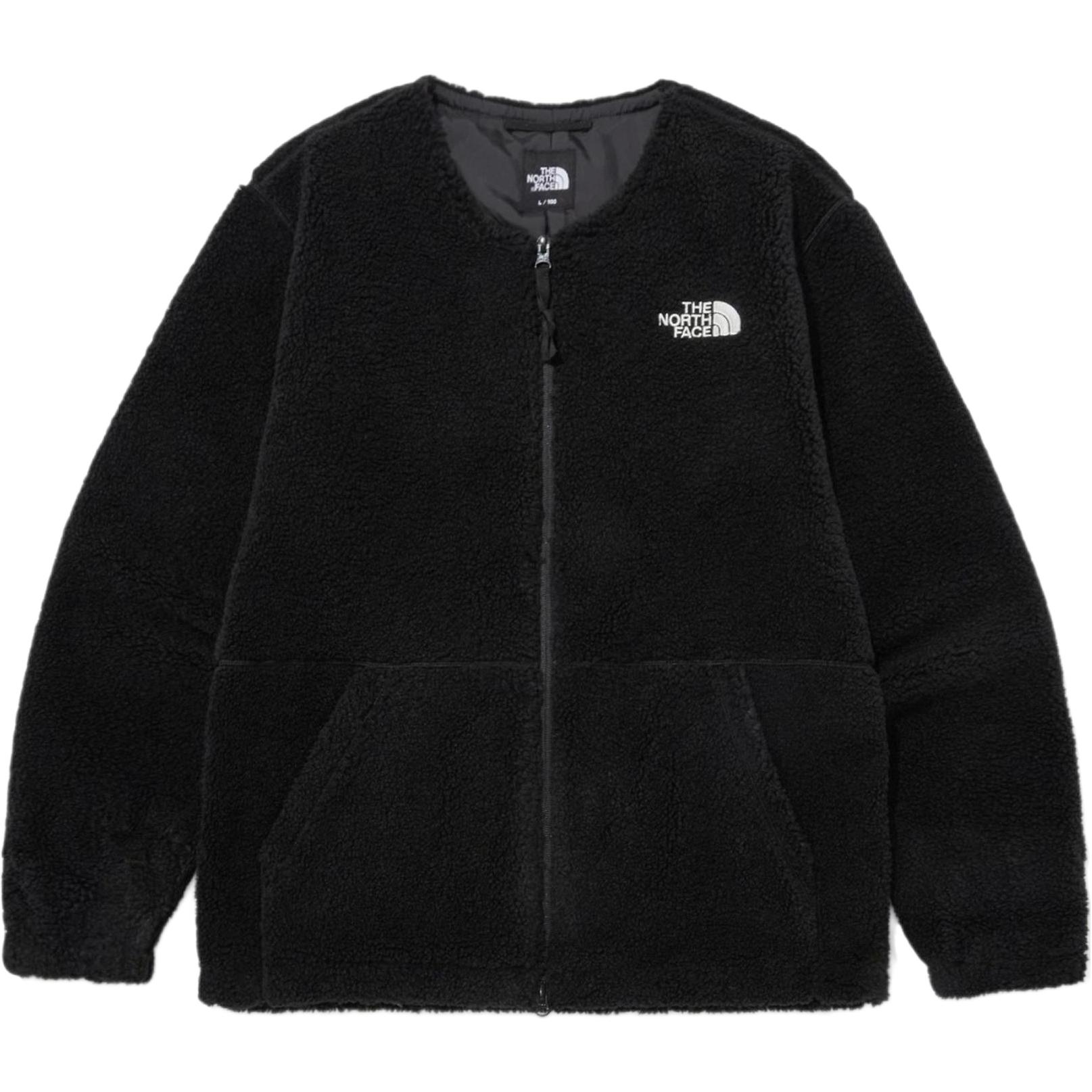 TNF Unisex Black Logo Print Zip-Up Long Sleeve Jacket NJ4FN55A