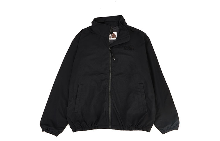 TNF Unisex Black Loose Fit Zip-Up Stand Collar Jacket NI3BP60Q