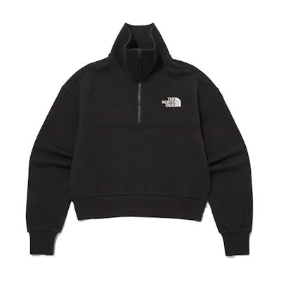 TNF Unisex Black Solid Color Stand Collar Sweatshirt NM5MP56A