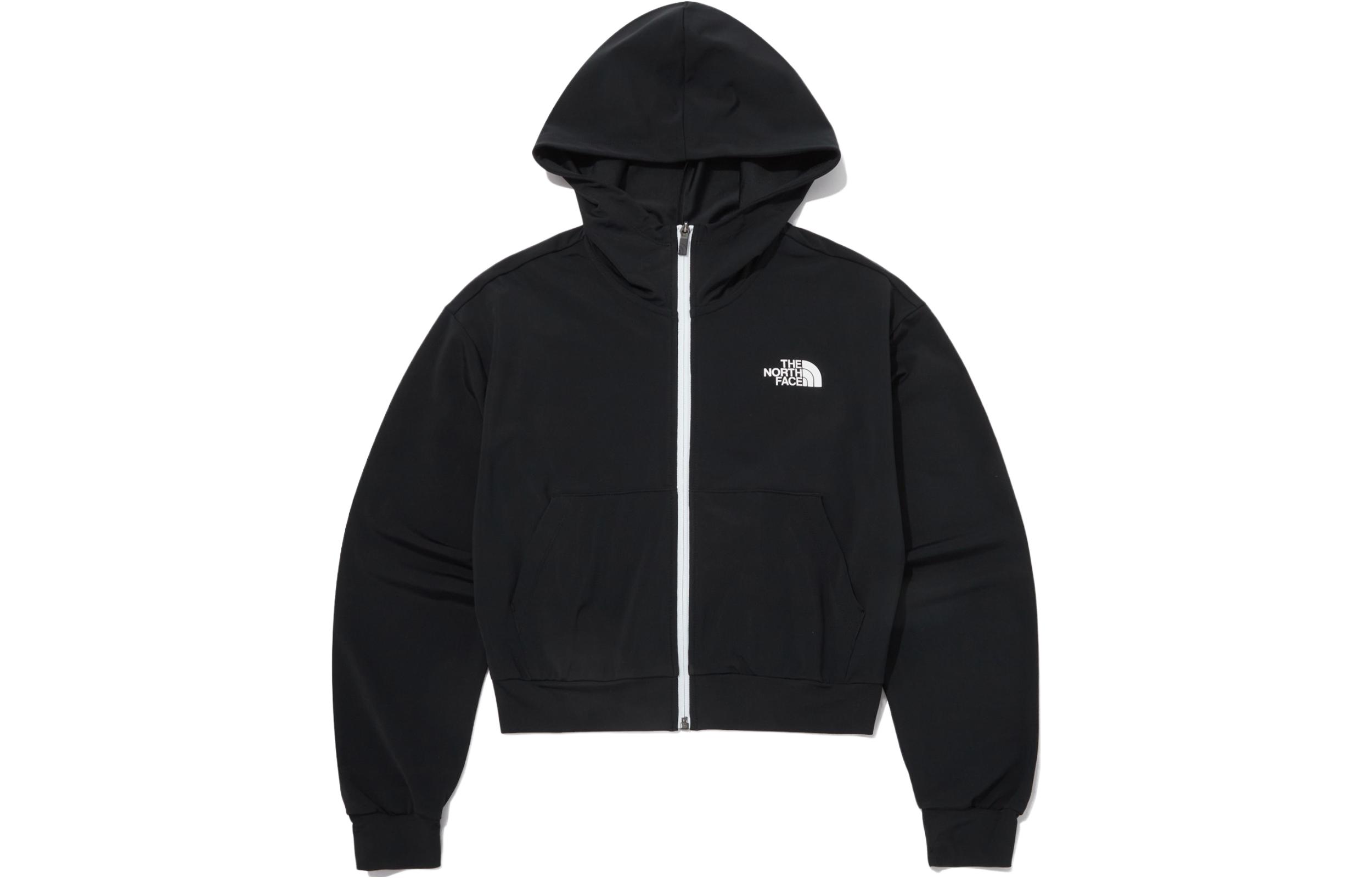 TNF Unisex Black Solid Color Zip-Up Hoodie NJ5JP07J