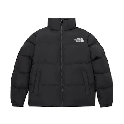 TNF Unisex Black Solid Long Sleeve Casual Puffer Jacket NJ3NP64A