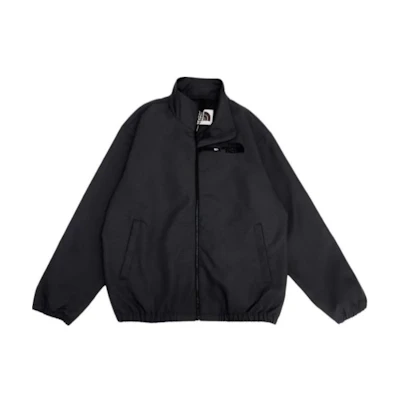 TNF Unisex Black Solid Loose Fit Zip-Up Jacket NI3BP75J