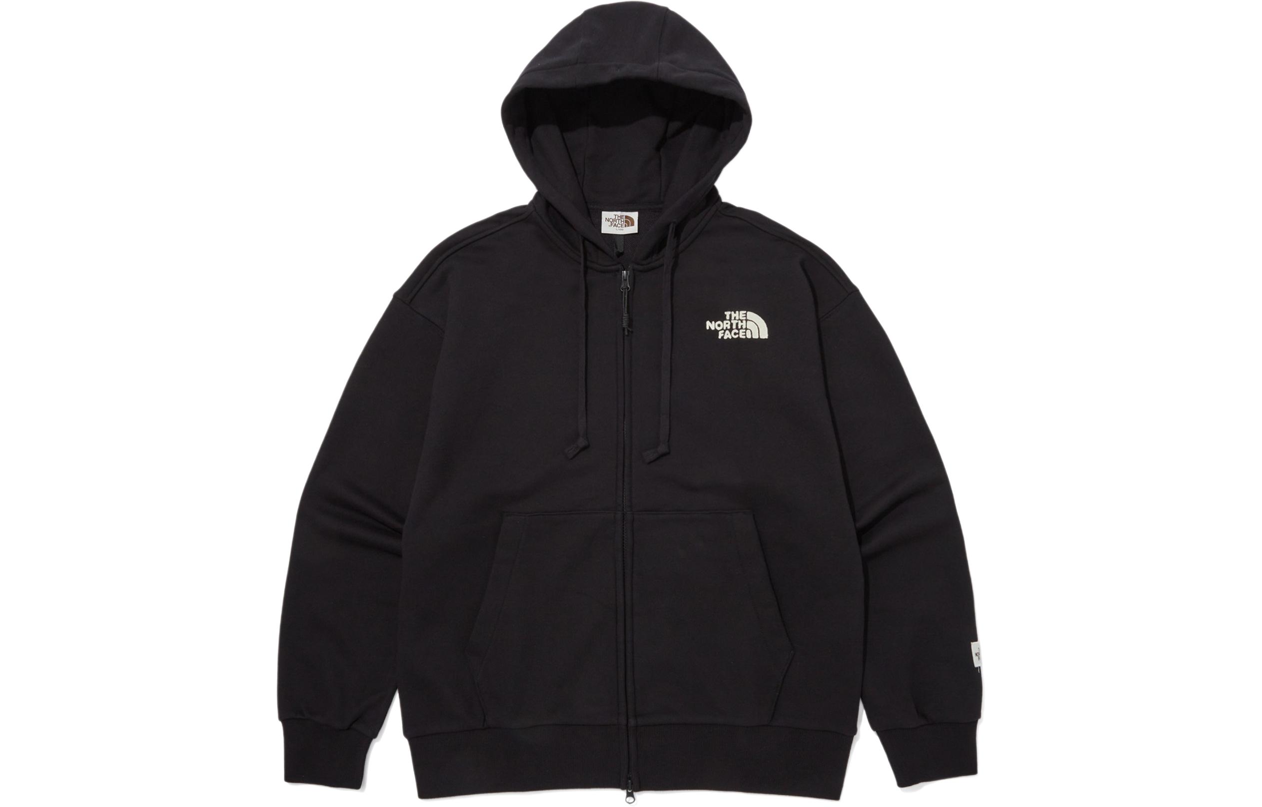 TNF Unisex Black Solid Oversized Zip-Up Hoodie with Hood NJ5JP51K