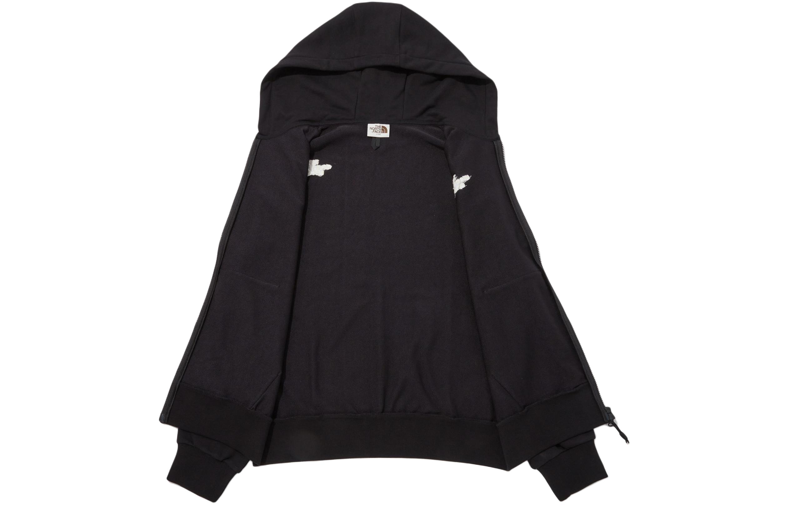 TNF Unisex Black Solid Oversized Zip-Up Hoodie with Hood NJ5JP51K 圖 4