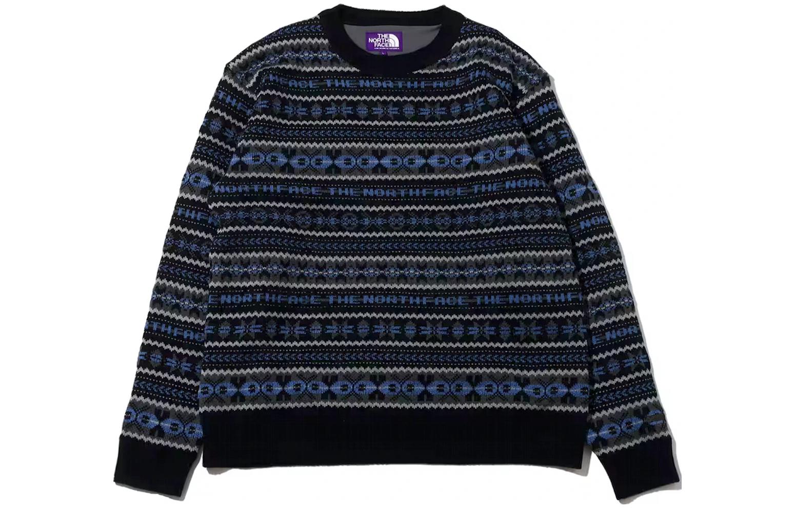 The North Face Unisex Black Striped Crew Neck Pullover Sweater NT6300N