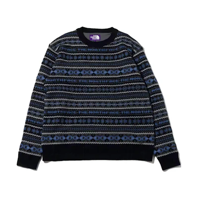 TNF Unisex Black Striped Crew Neck Pullover Sweater NT6300N
