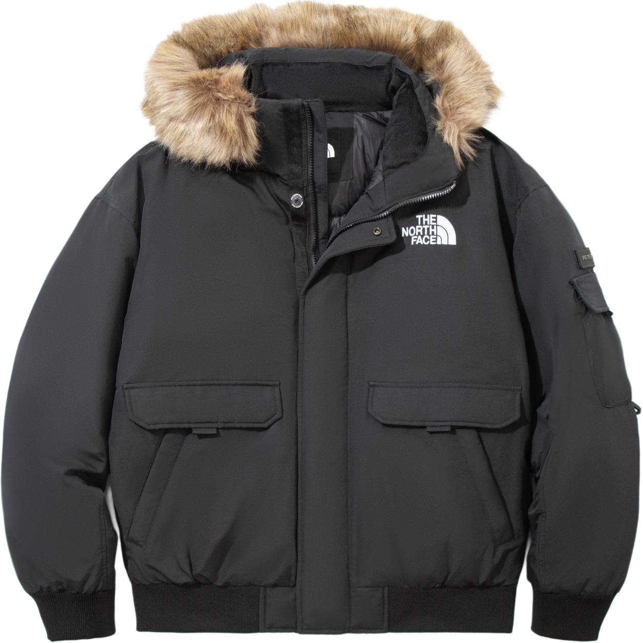 TNF Unisex Black Zip-Up Hooded Down Jacket NI1DP57B