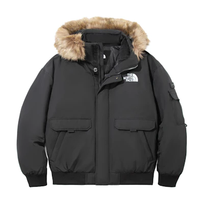 TNF Unisex Black Zip-Up Hooded Down Jacket NI1DP57B