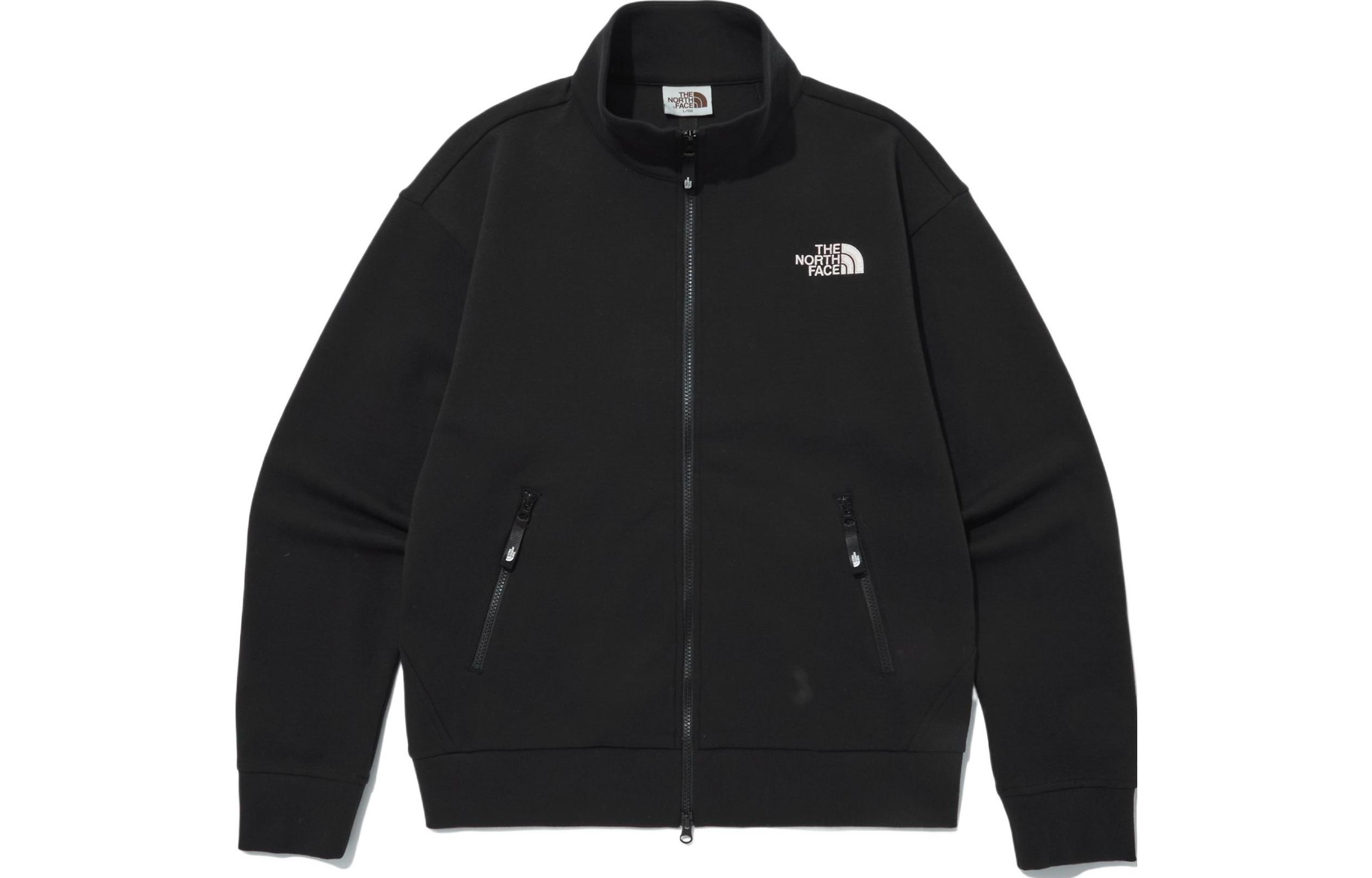 TNF Unisex Black Zip-Up Jacket with Logo Embroidery NJ5JN50J