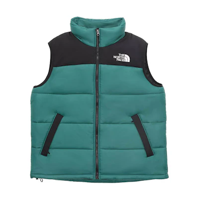 TNF Unisex Blue Colorblock Logo Print Zip Puffer Vest NF0A4QZ4-NL1