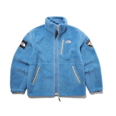 TNF Unisex Blue Fleece Jacket with Full Zip and Stand Collar NJ4FL69J