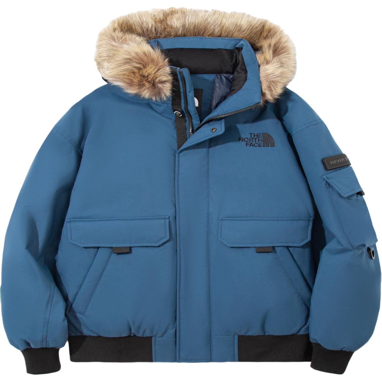 TNF Unisex Blue Hooded Down Jacket NI1DP51I
