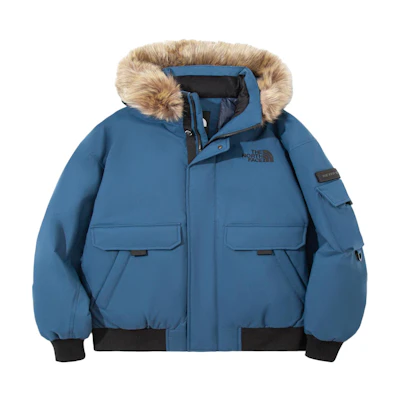 TNF Unisex Blue Hooded Down Jacket NI1DP51I