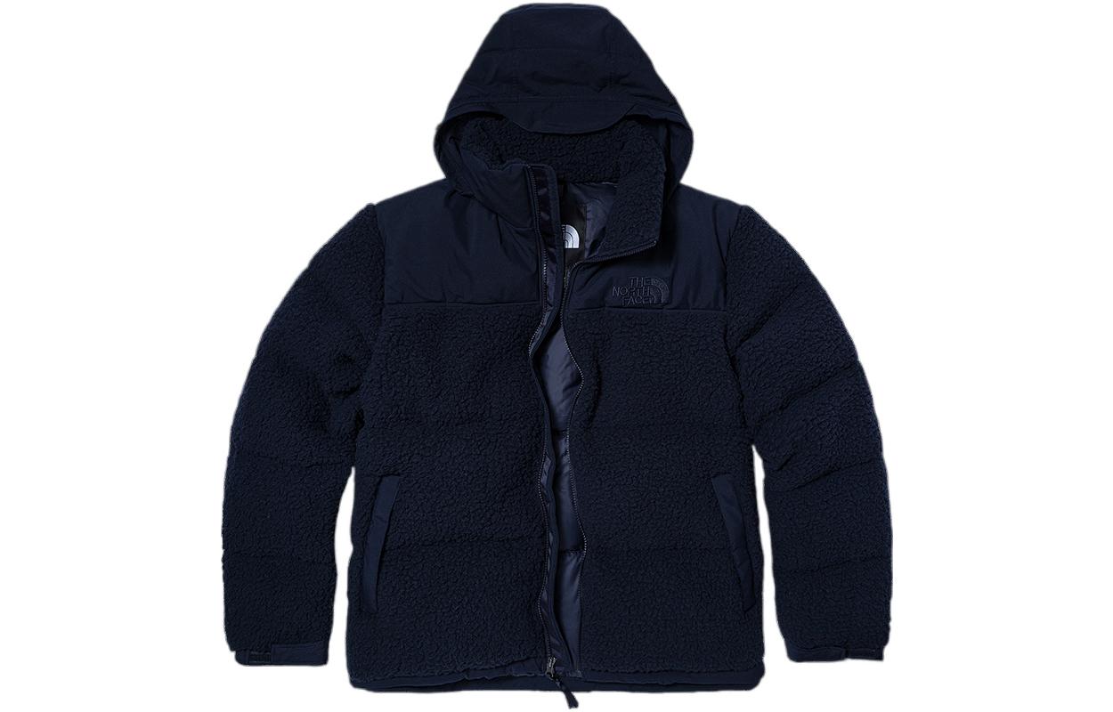 TNF Unisex Blue Logo Print Colorblock Down Jacket NF0A7QFG-RG1