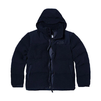 TNF Unisex Blue Logo Print Colorblock Down Jacket NF0A7QFG-RG1