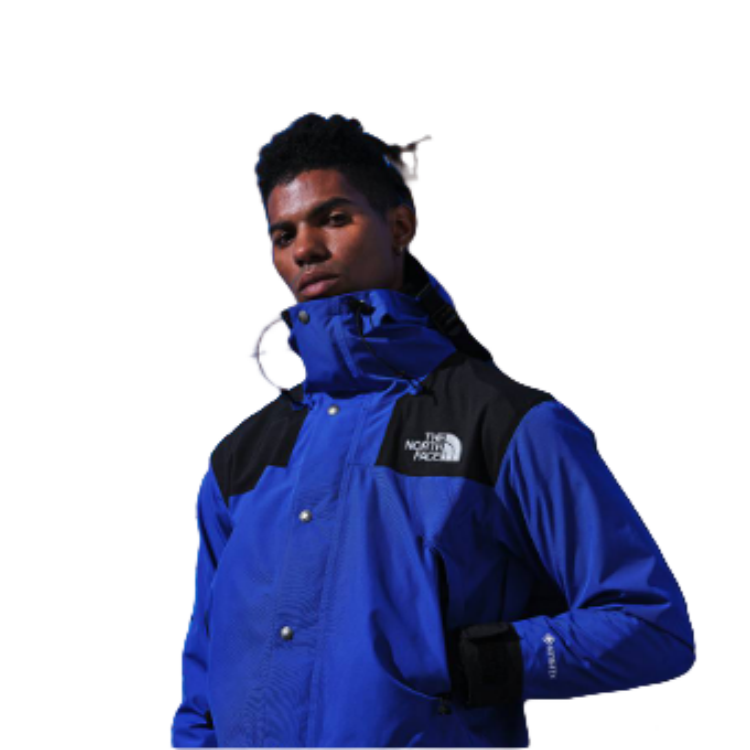 Purchase The North Face 男女藍色標誌印花拉鍊連帽外套。 NF0A496R-CZ6