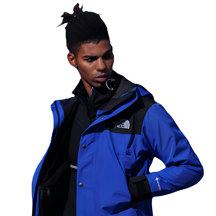 Details for The North Face 男女藍色標誌印花拉鍊連帽外套。 NF0A496R-CZ6