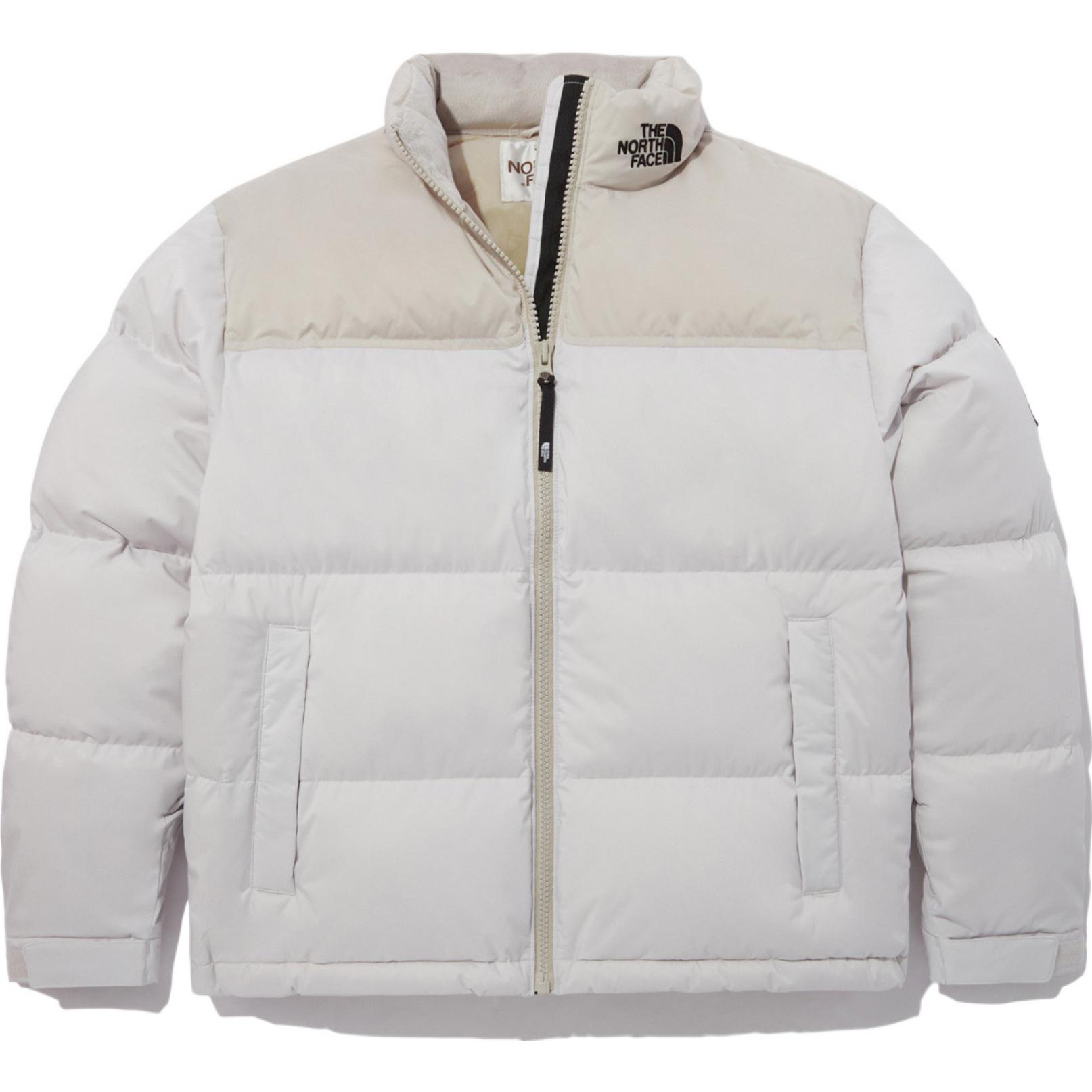 TNF Unisex Colorblock Logo Down Puffer Jacket - Grey/White NJ1DN56K