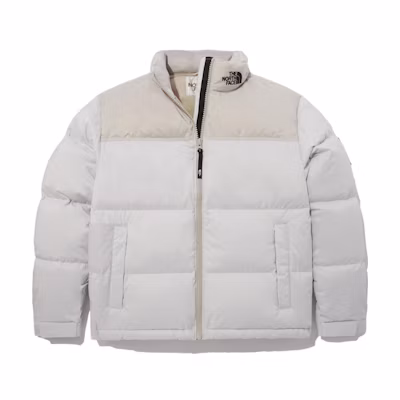 TNF Unisex Colorblock Logo Down Puffer Jacket - Grey/White NJ1DN56K