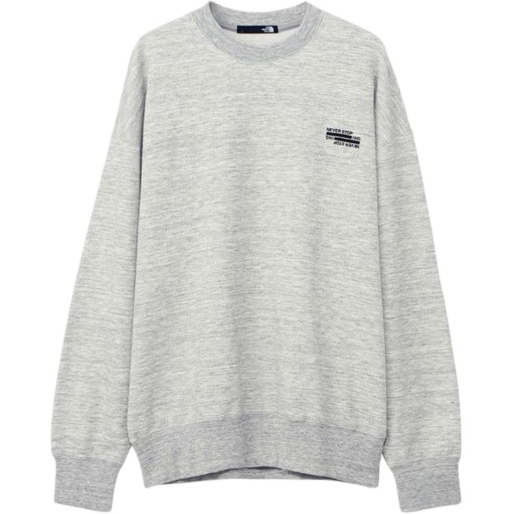 TNF Unisex Crewneck Slim Fit Grey Sweatshirt with Logo NT12444-Z