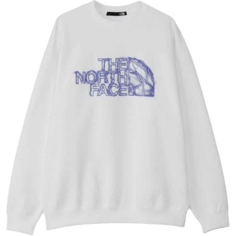 TNF Unisex Crewneck Soft Quick-Dry Long Sleeve Sweatshirt White NT12441R-W