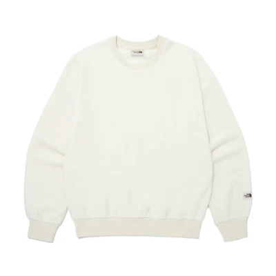 TNF Unisex Embroidered Fleece Crewneck Sweatshirt White NM5MQ06L